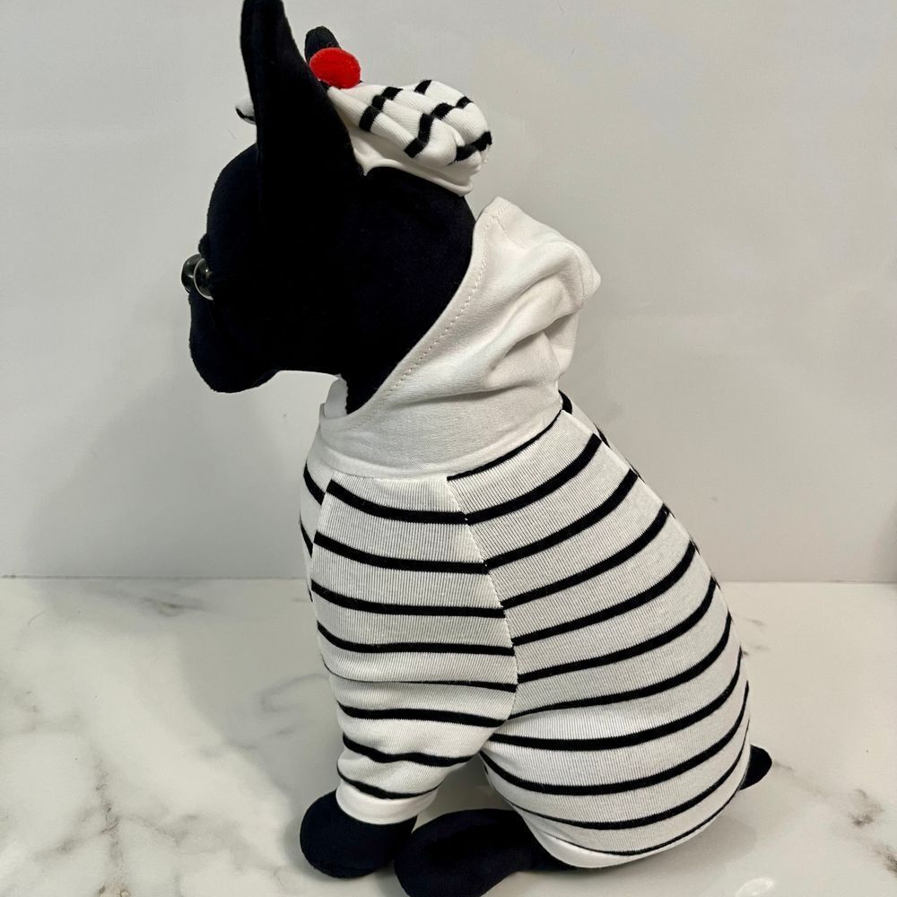 French Bulldog Boston Terrier Dog 13" Stuffed Animal French Navy Plush Toy - Picture 6 of 11